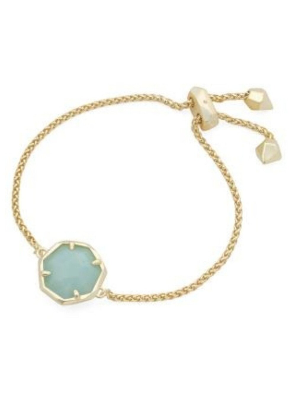 Kendra Scott Cynthia Chain Bracelet GOLD/Green Quartz NWT